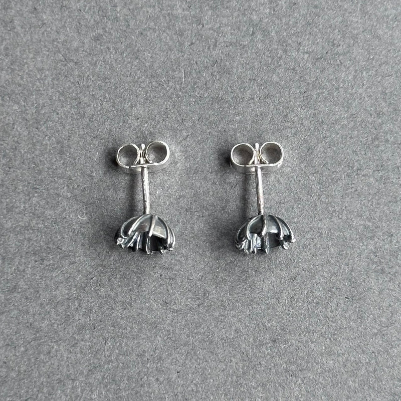Poppy Seed Studs - Oxidised Silver