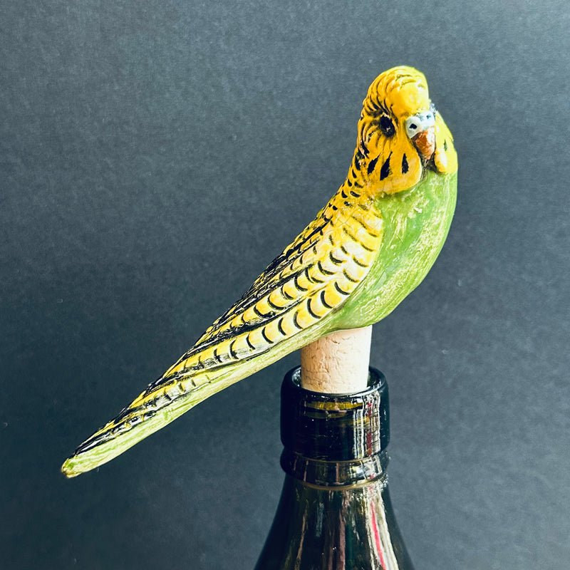 Green Budgie Bottle Stopper