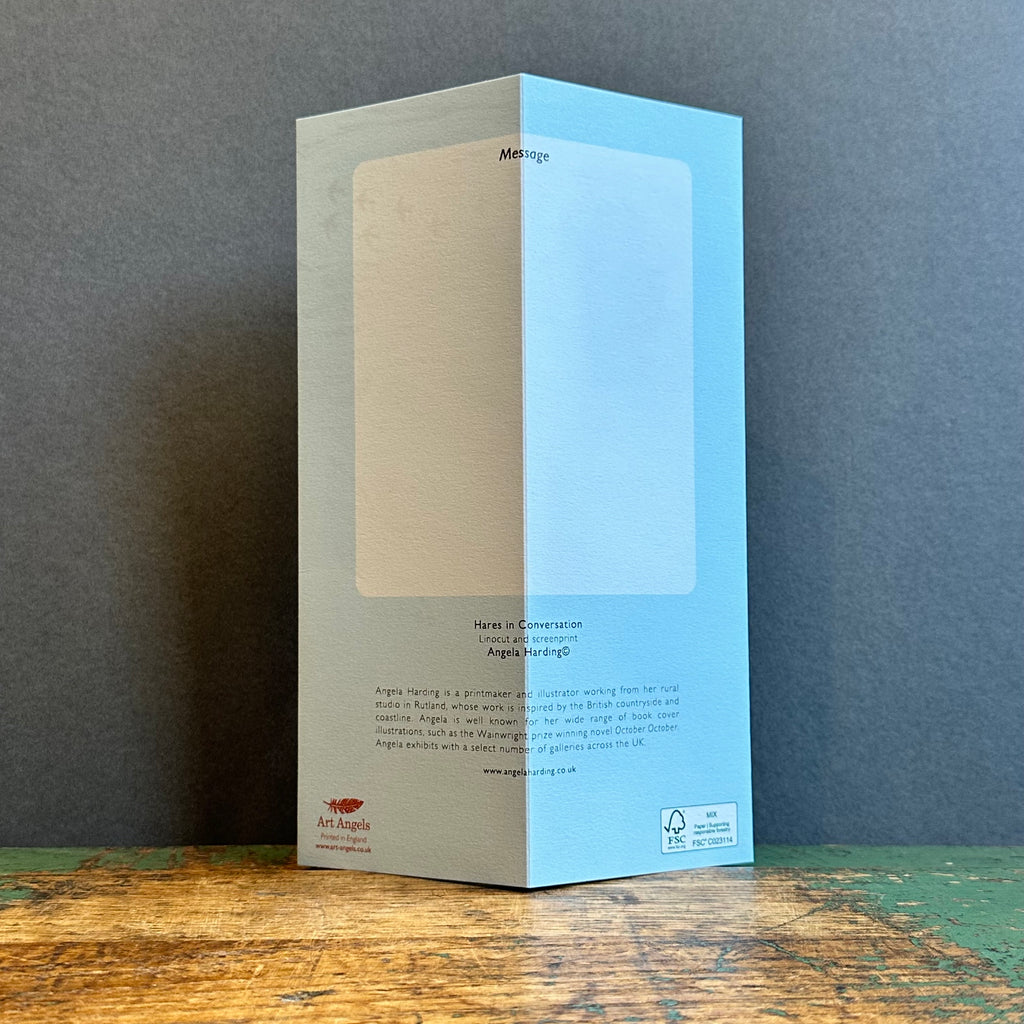 Die-Cut Card - Angela Harding - Hares In Conversation