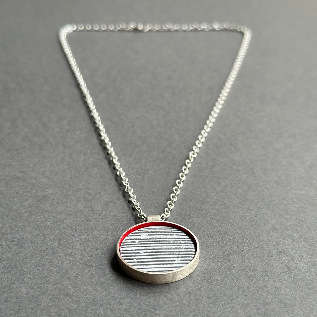 Pendant - Inset Enamel Disk - Reversible