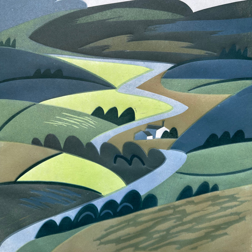 Linocut Print - Towards Thwaite - Unframed