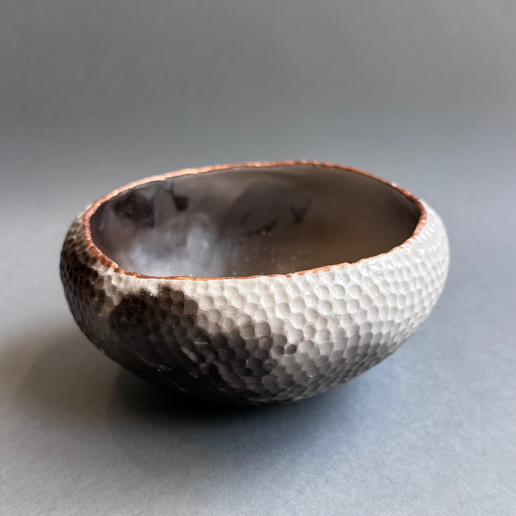 Small Organic Edge Pebble Pot - Dimpled Finish #C