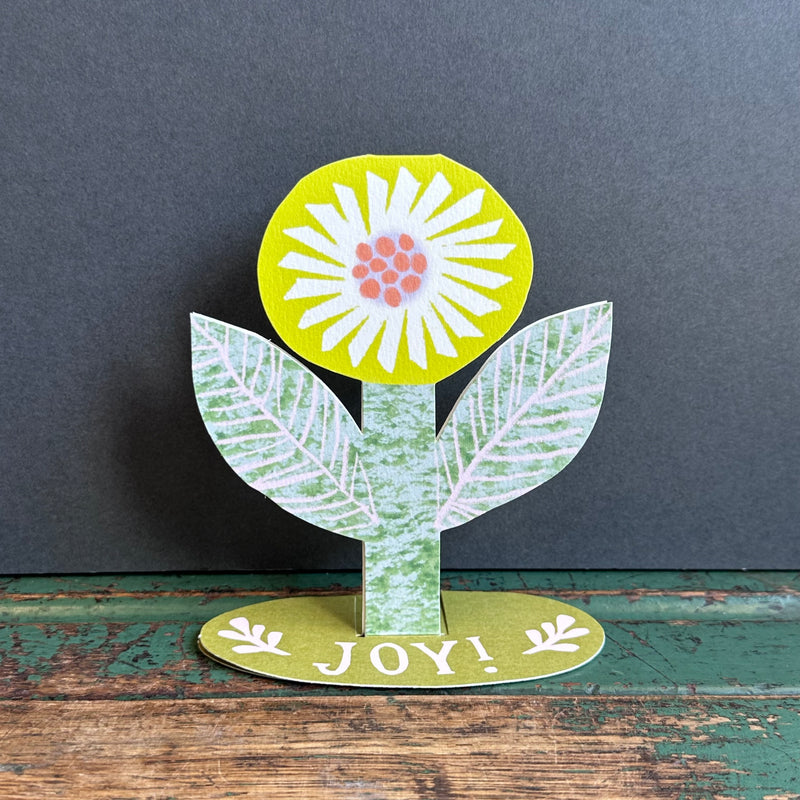 Stand-Up Card - Joy! Yellow Flower