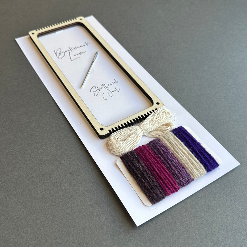 Bookmark Loom - Shetland Wool - Purples