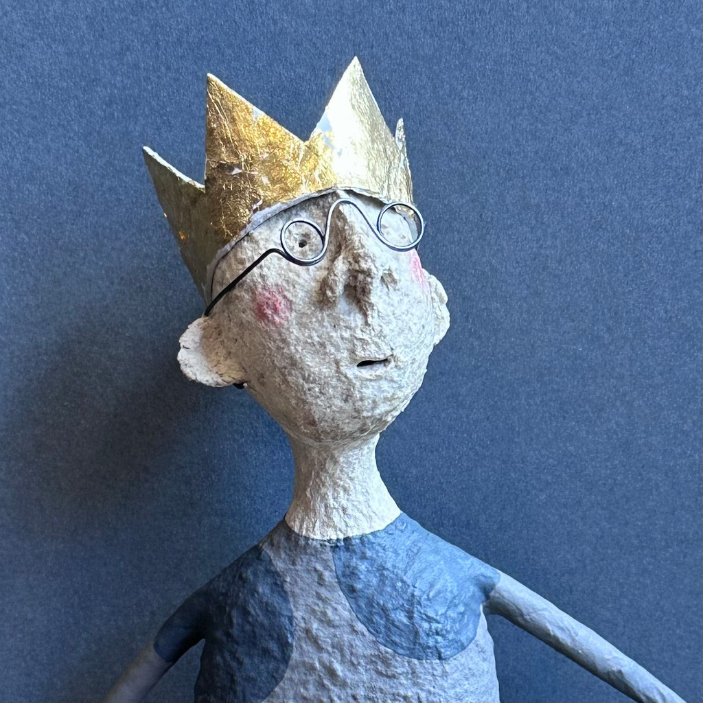 Paper Mache Sculpture - Harper the King with Hilda Bird