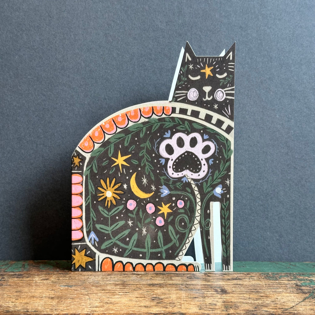 Cut Out Cat G/Card - Niaski - Folk Art Cat