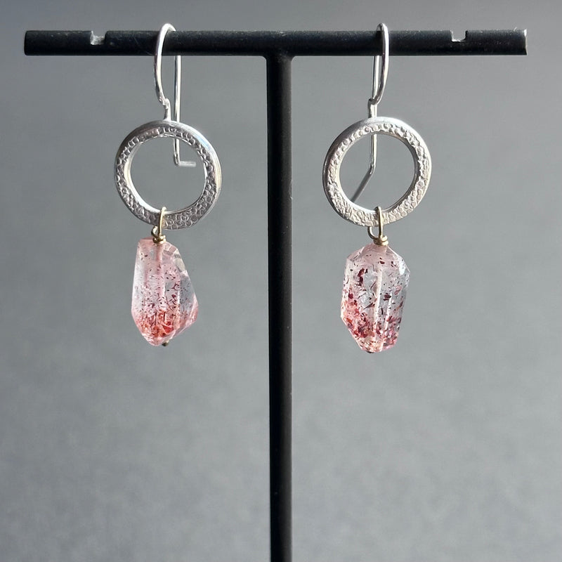 Landscape Drop Earrings - Lepidochrocite Quartz