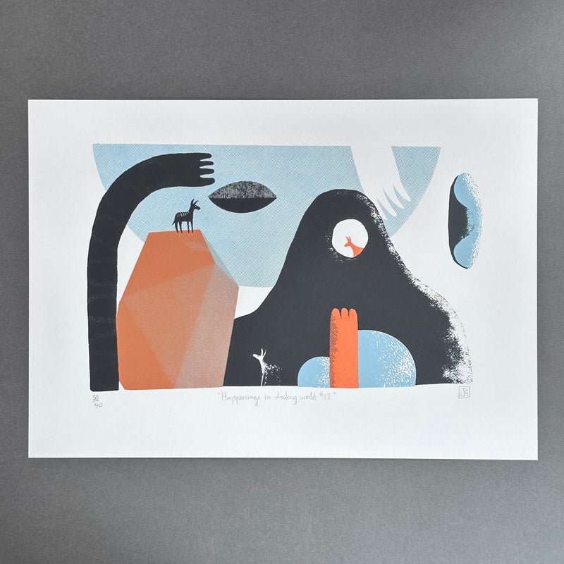A3 - Happenings in Donkey World No.12 - Screen Print - Unframed