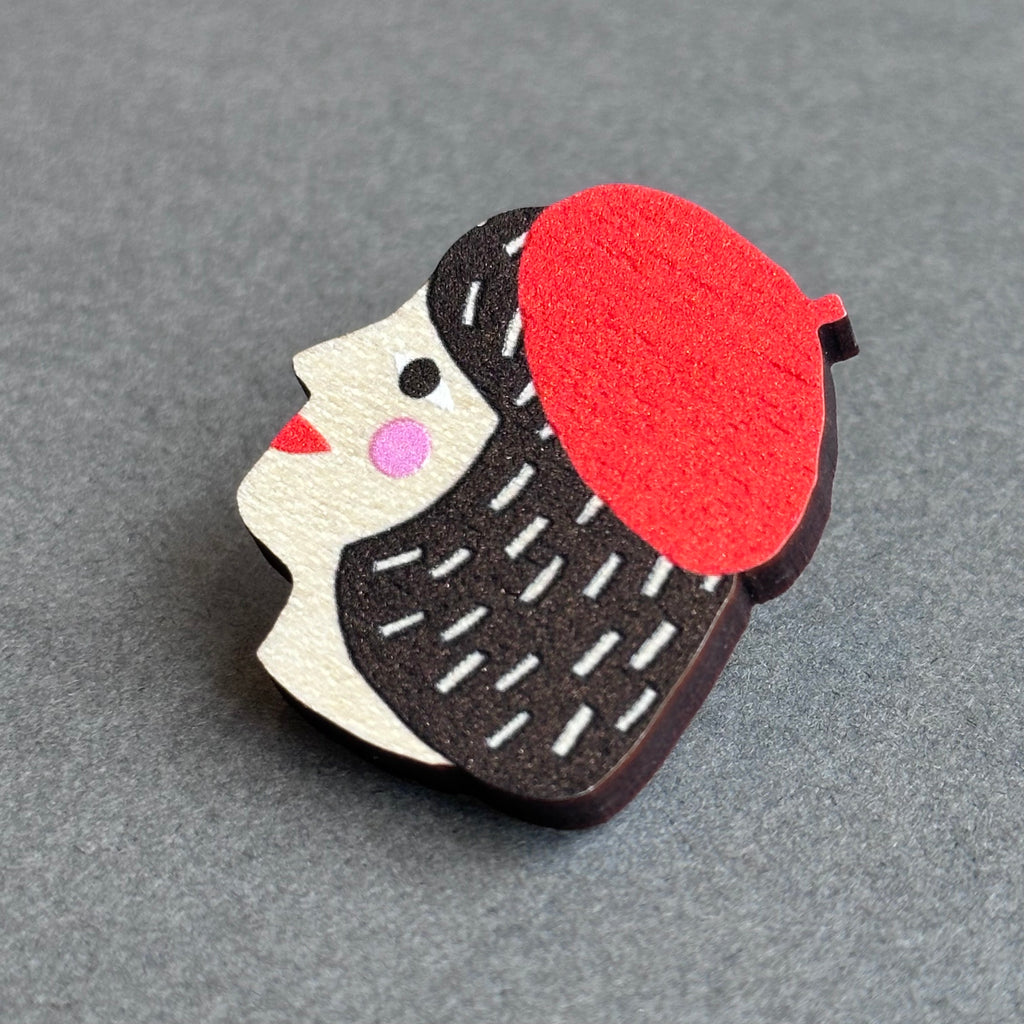 Wooden Pin Badge - Girl