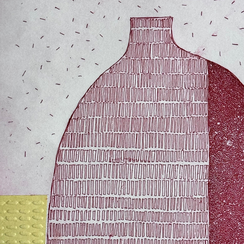 Etching - Conversation #6 - Red & Yellow - Unframed