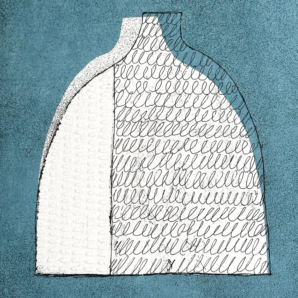 Etching - Conversation #4 - Grey/Blue - Unframed