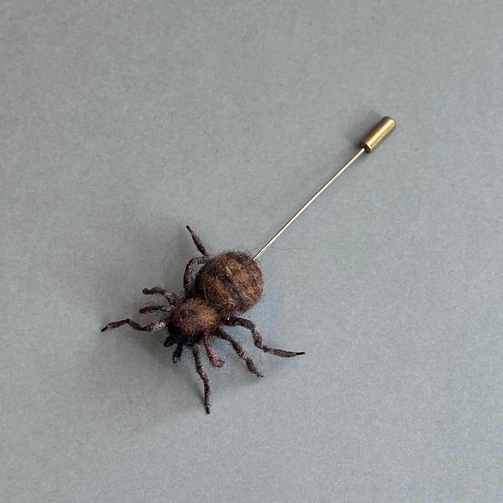 Needle Felted ‘House Spider Pin’