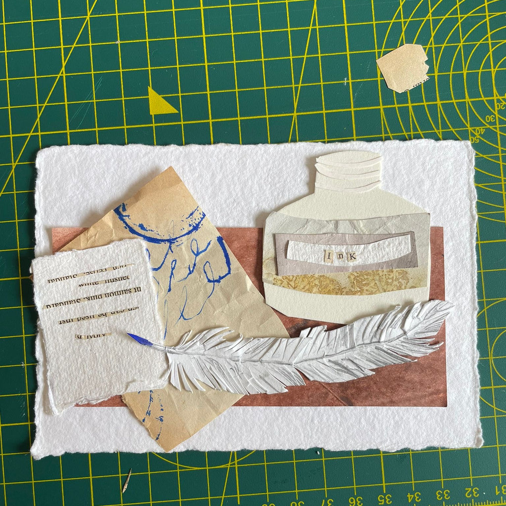 Original Collage - Ink Bottle - Framed