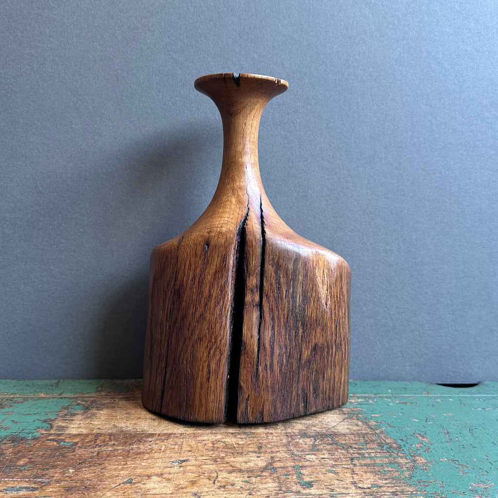 No.152 Short Bottle Vase - Reclaimed Oak