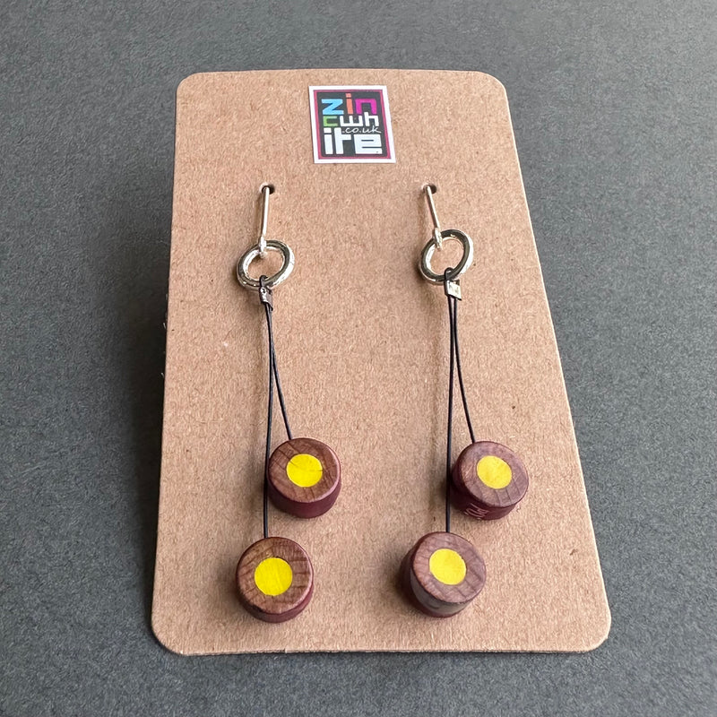 Cherry Pencil Earrings - Yellow