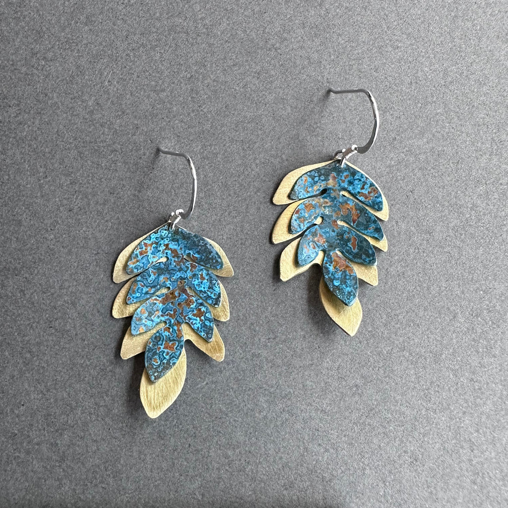 Double Fern Drop Earrings