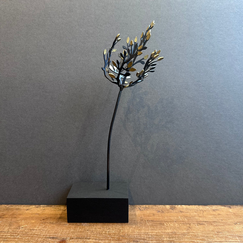 Sculpture - Sapling - Black with Gold Leaves