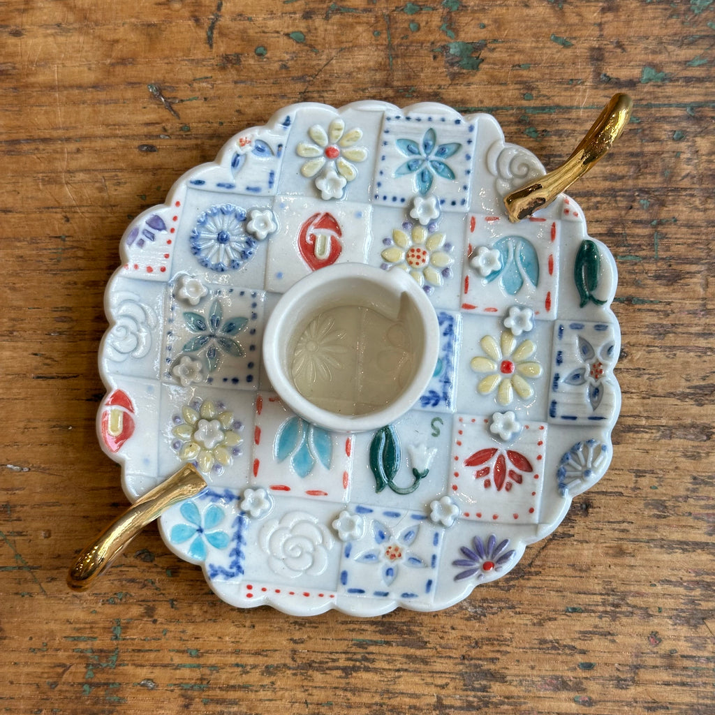 Candle Holder with Handles #D