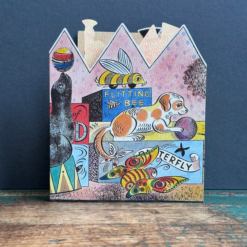 Die-Cut Card - Emily Sutton - Tin Toys, Cats to Dog