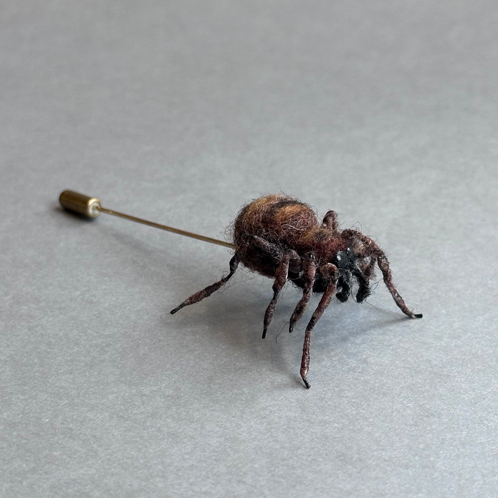 Needle Felted ‘House Spider Pin’