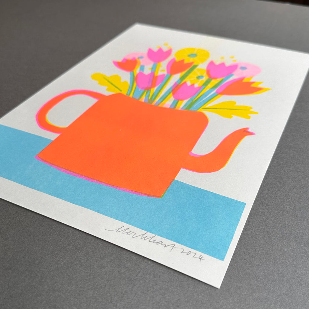Risograph Art Print A4 'Teapot'