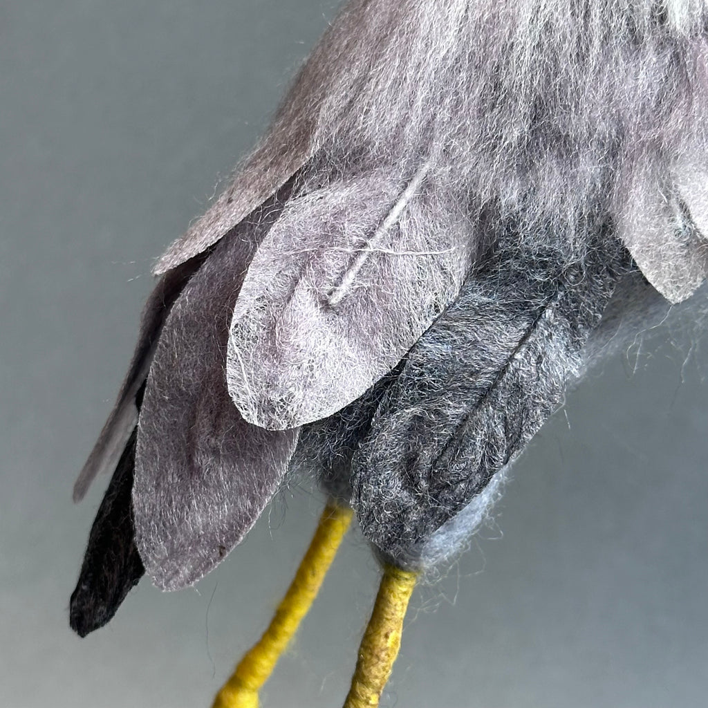 Needle Felted Heron ‘Jeremy’ on a Vintage Fishing Reel
