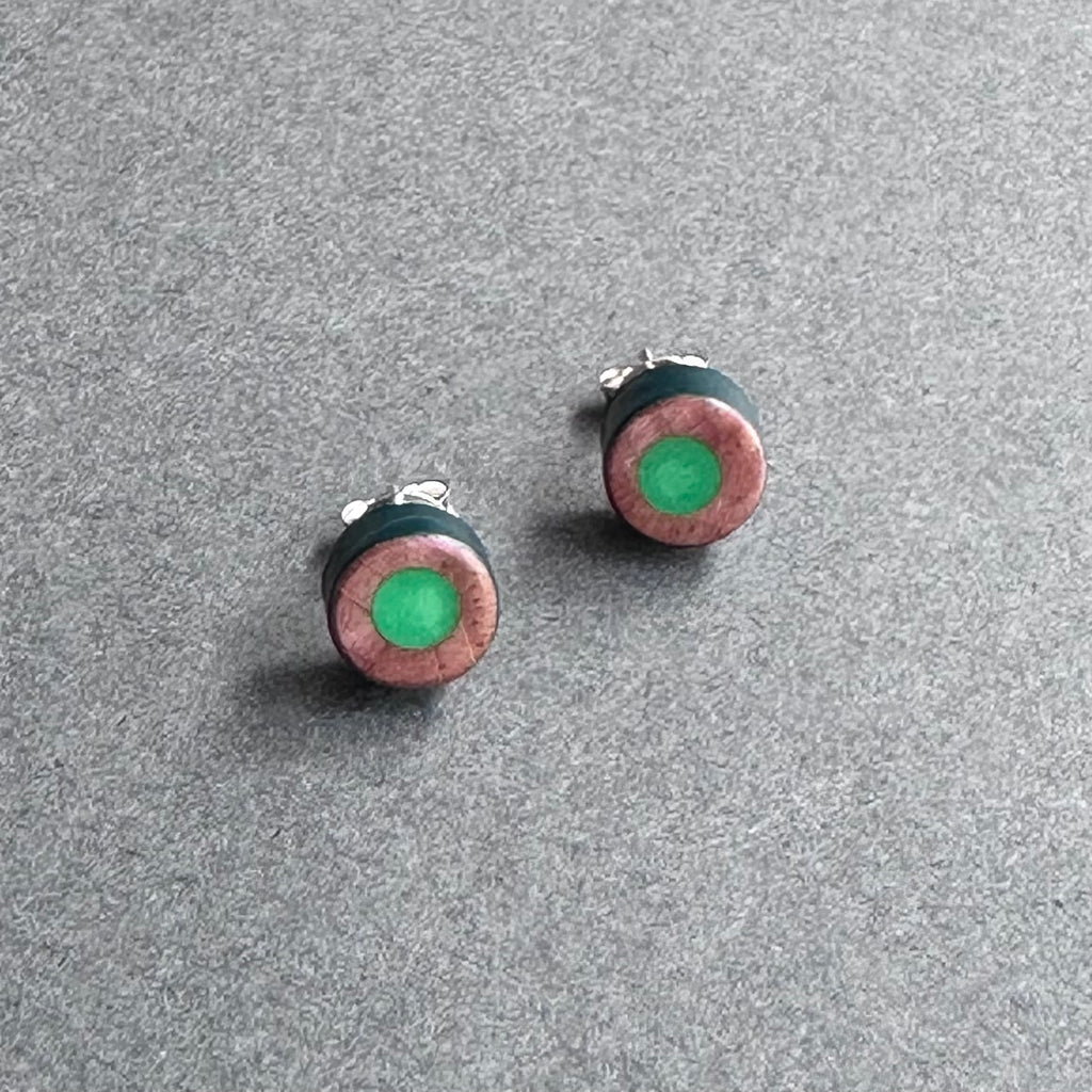 Pencil Stud Earrings - Emerald Green