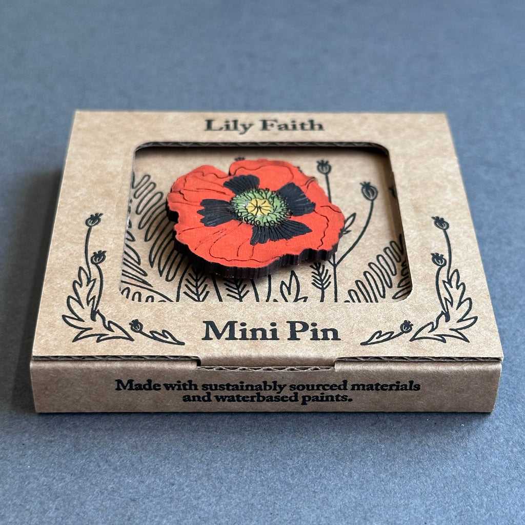 Mini Pin Brooch - Poppy