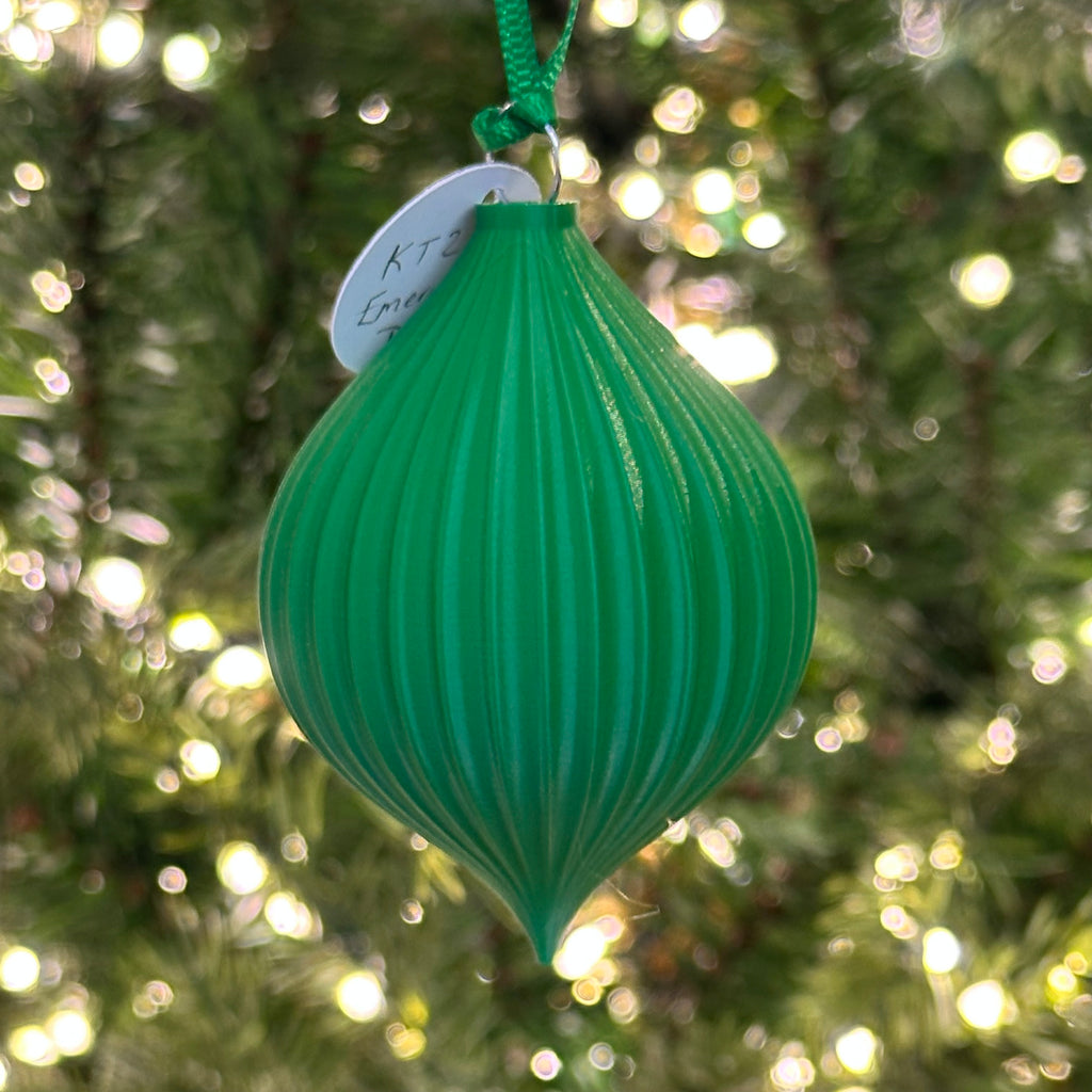 3D Printed Bauble - Emerald - Droplet
