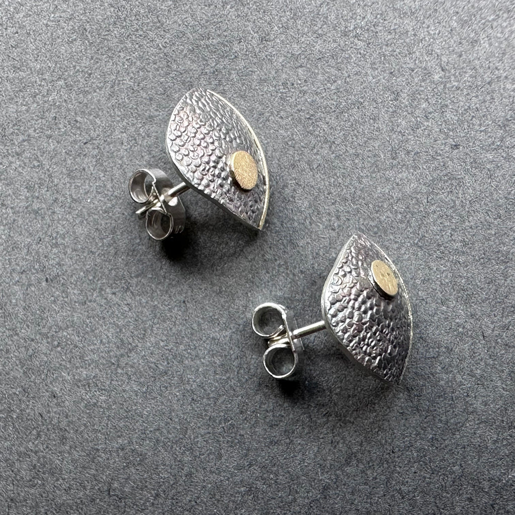 Bug Studs - Oxidised Silver & Gold