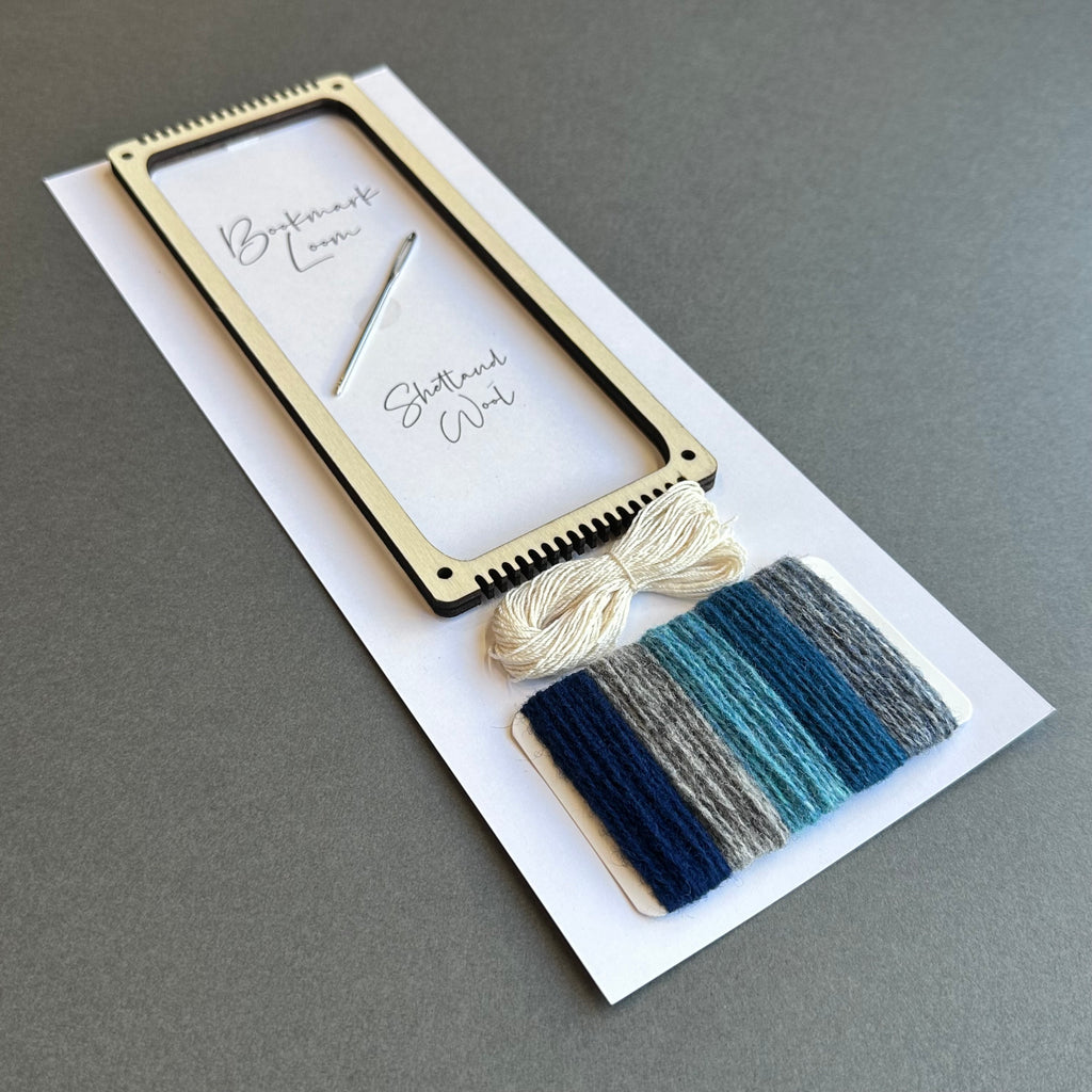 Bookmark Loom - Shetland Wool - Blue/Grey
