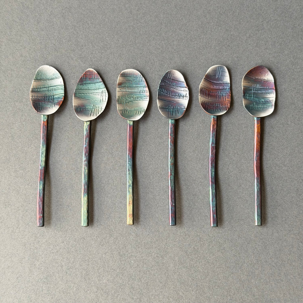 Spoon Set - Chased Silver Plate - In Vintage Box