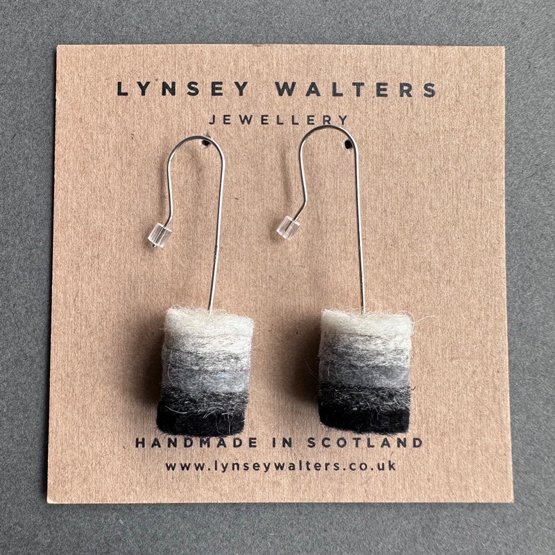 Ombre Drop Earrings 'Greys'