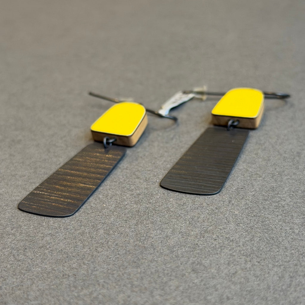 Minimalist Stripe Earrings Yellow