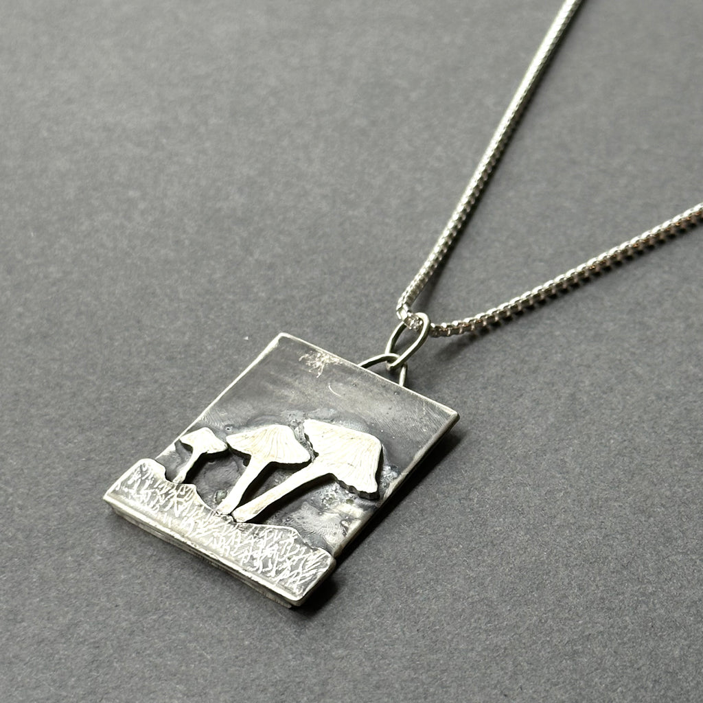 Sterling Silver Pendant - Woodland Toadstools