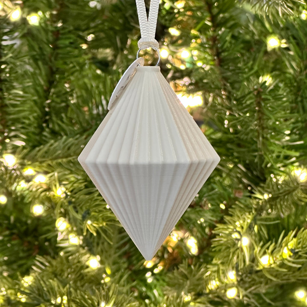 3D Printed Bauble - Milk - Diamond