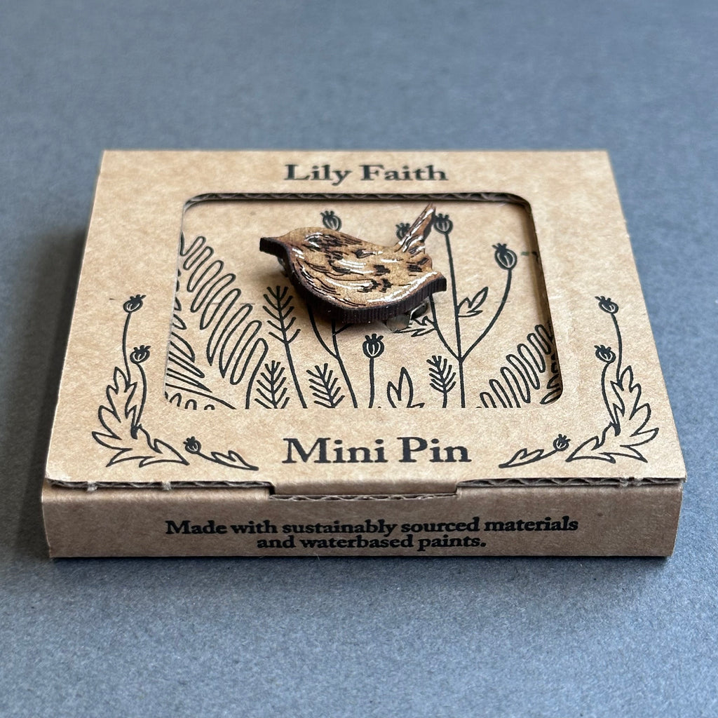 Mini Pin Brooch - Wren