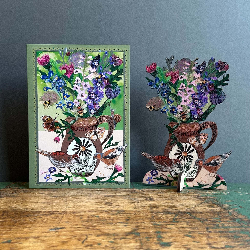 Wooden Keepsake with Greeting Card - Summer Blooms