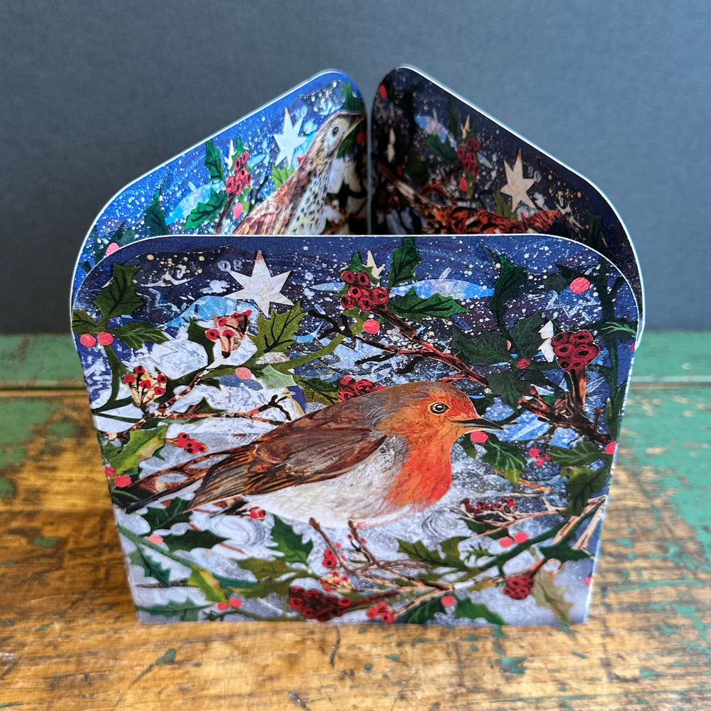 G/Card - Festive Birds - Large Fold Out Card