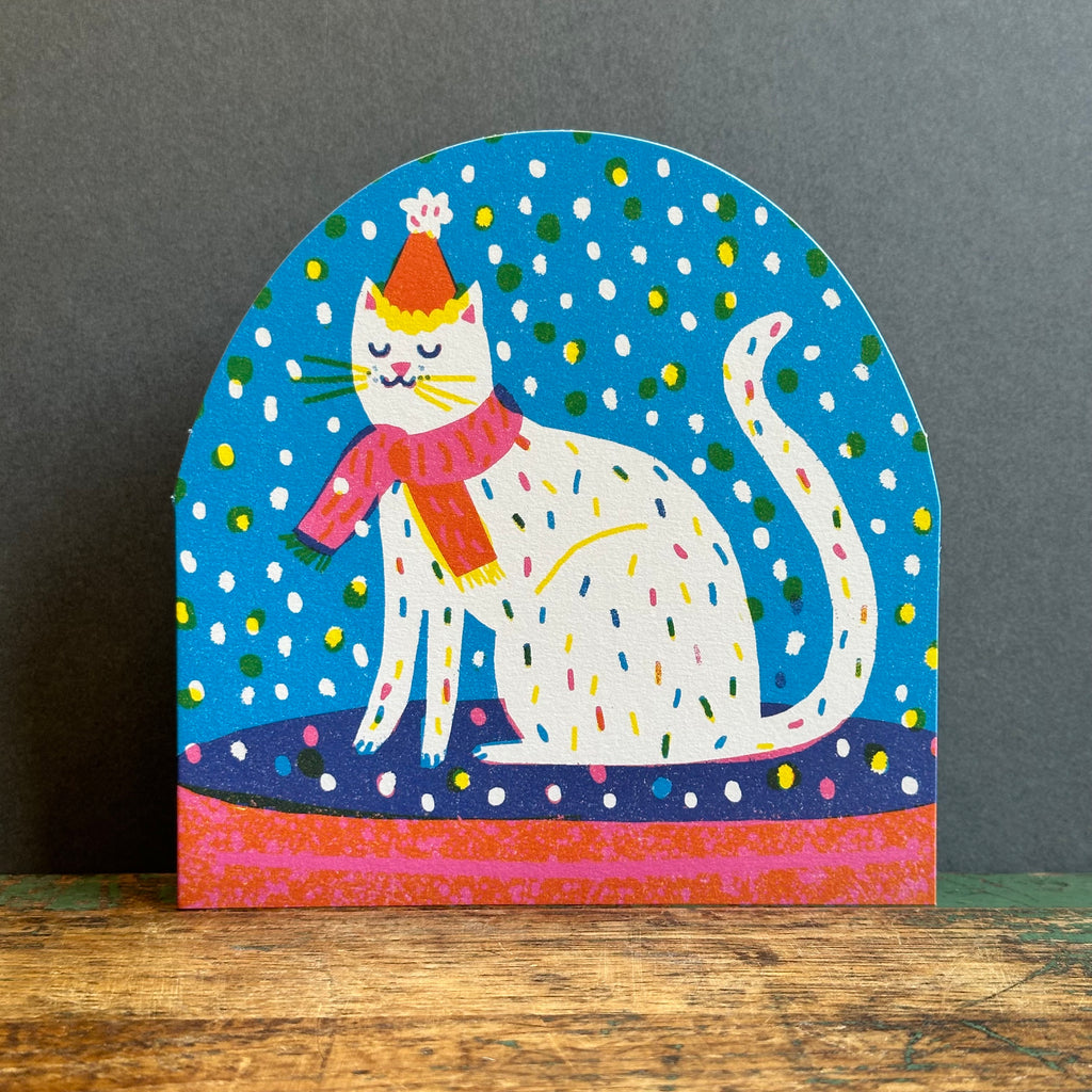 G/Card - Snow Globe - Winter Party Cat