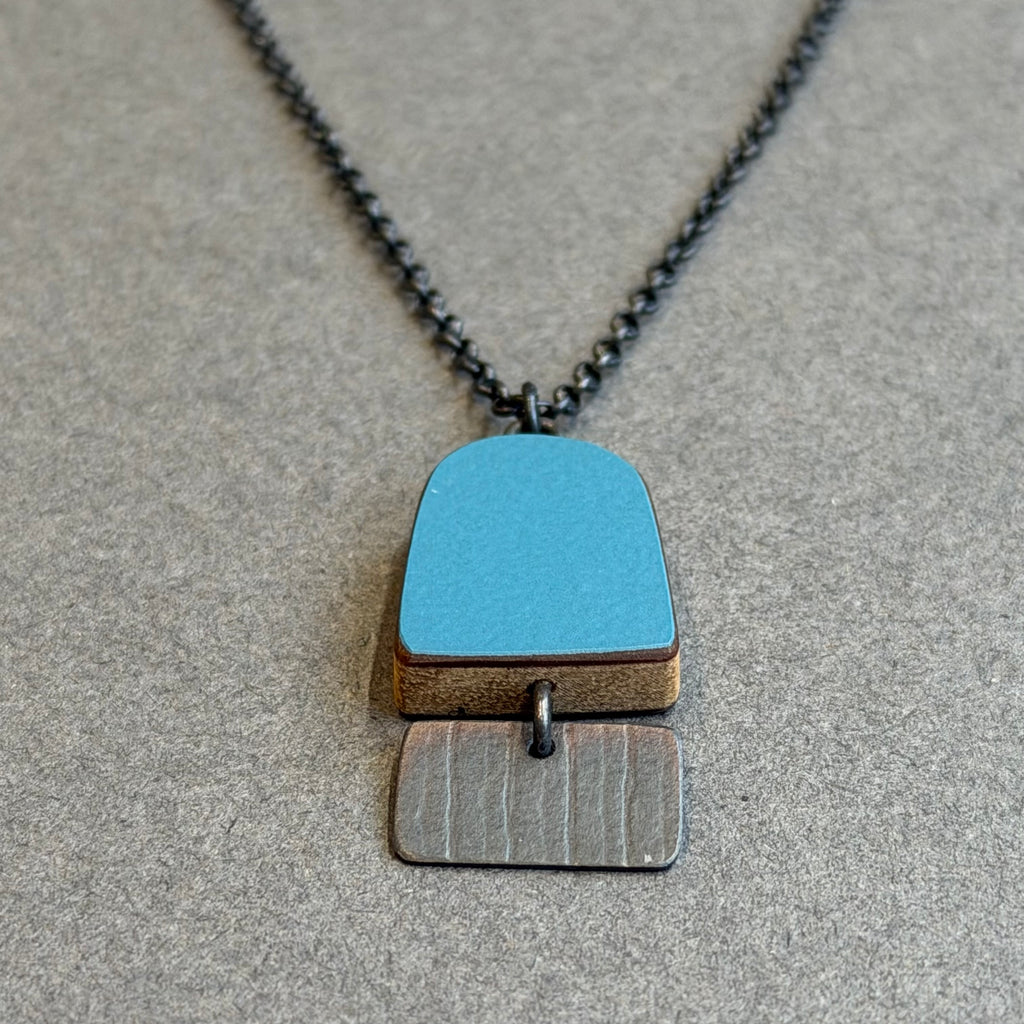 Minimalist Stripe Pendant Teal
