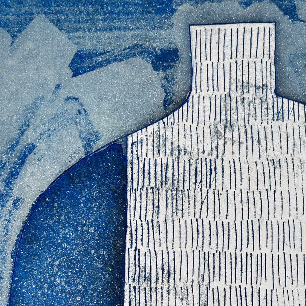 Etching  - Conversation #3 - Blue - Unframed