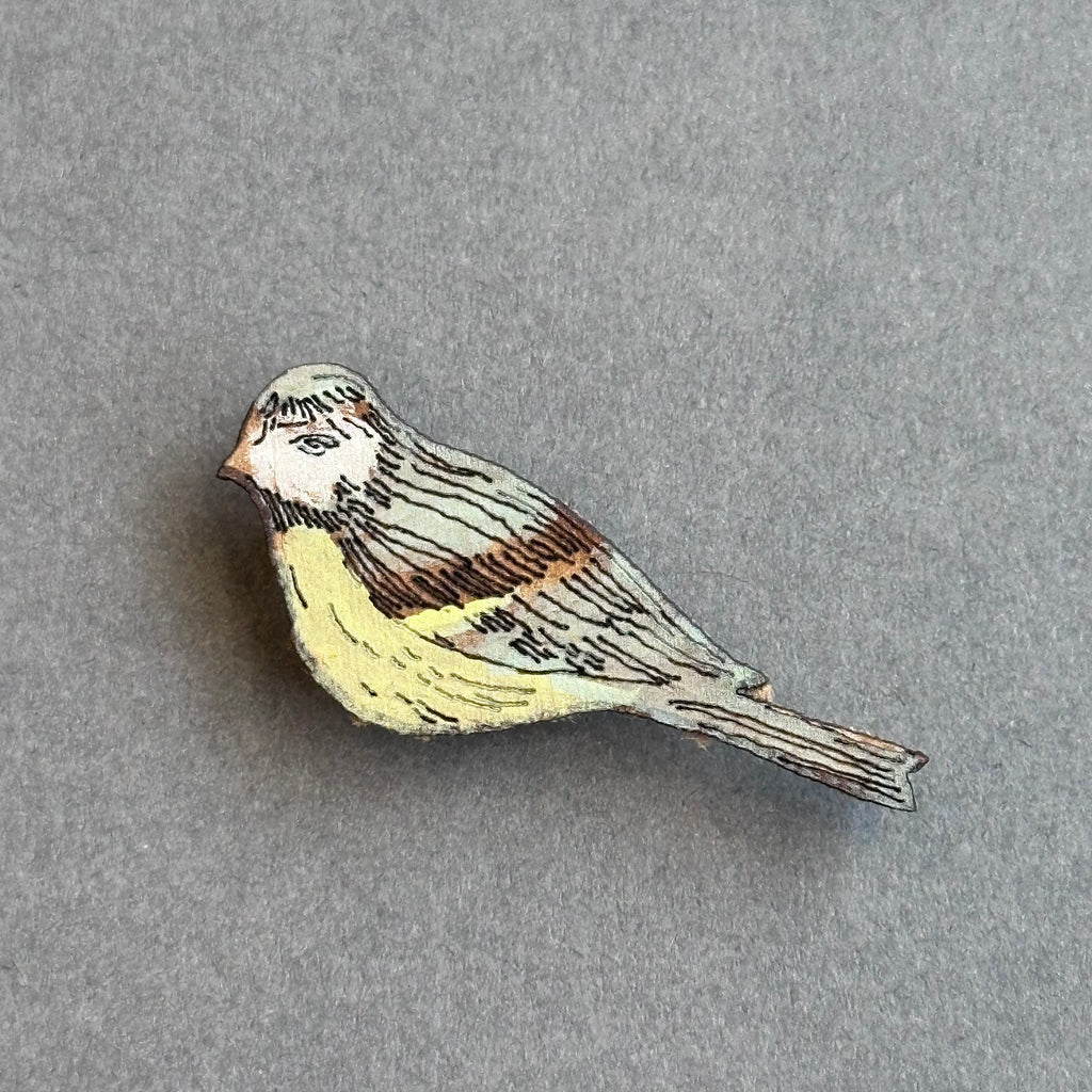 Mini Pin Brooch - Blue Tit