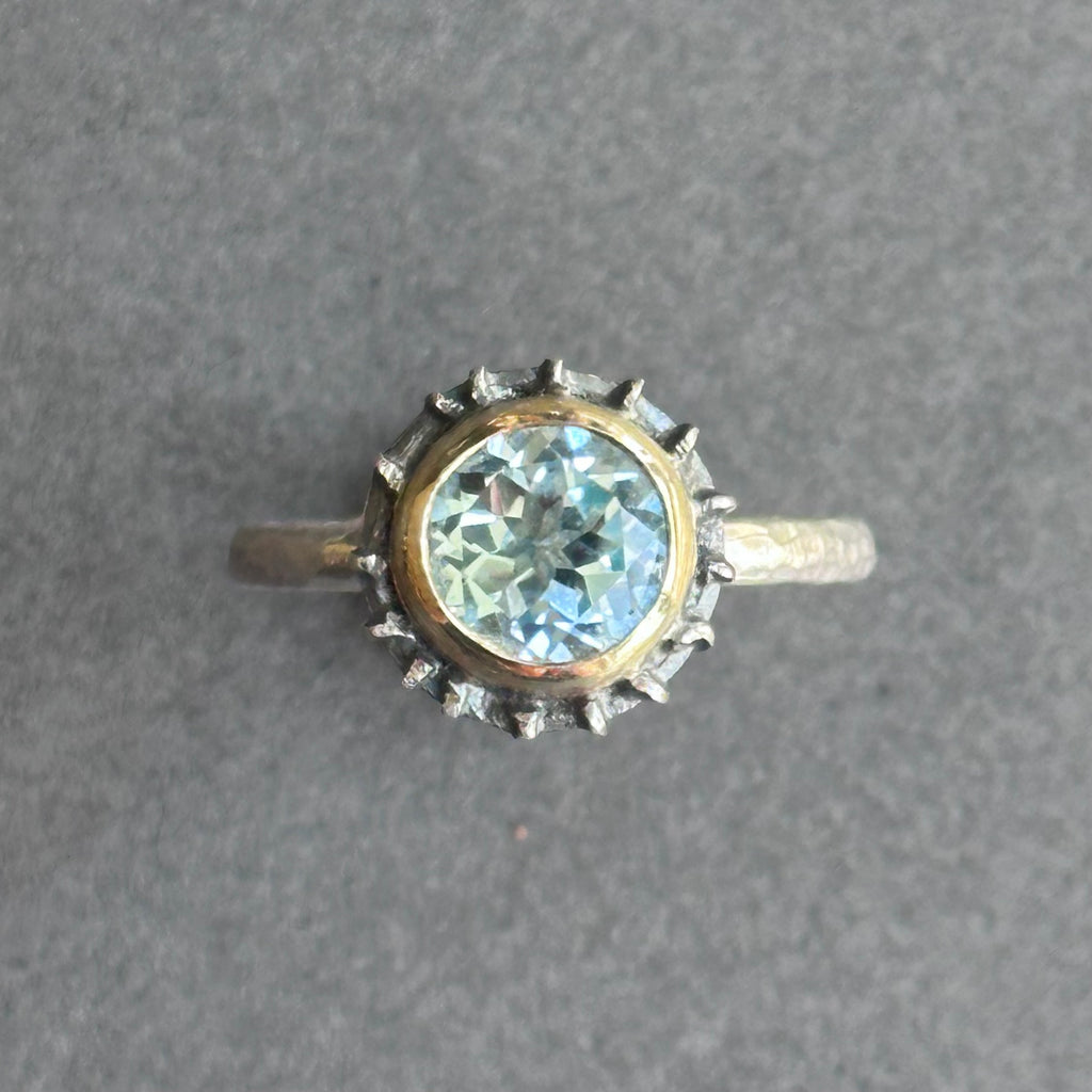 Ring - Silver, Gold & Topaz