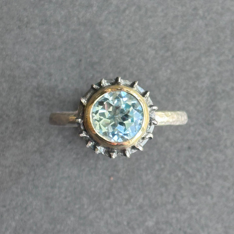 Ring - Silver, Gold & Topaz