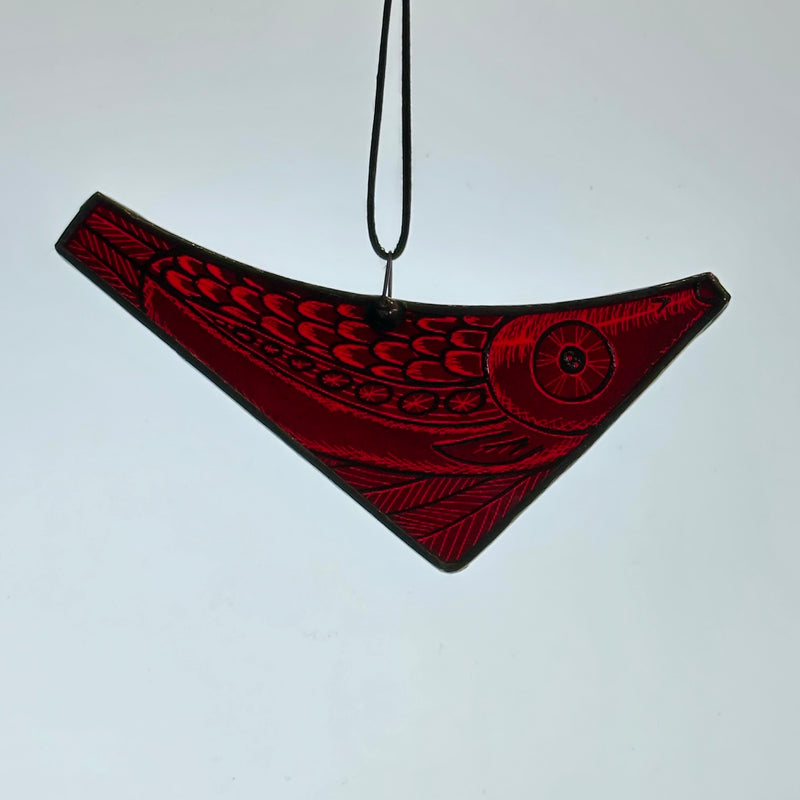 Stained Glass - Fish - Small (Berry Red) #D
