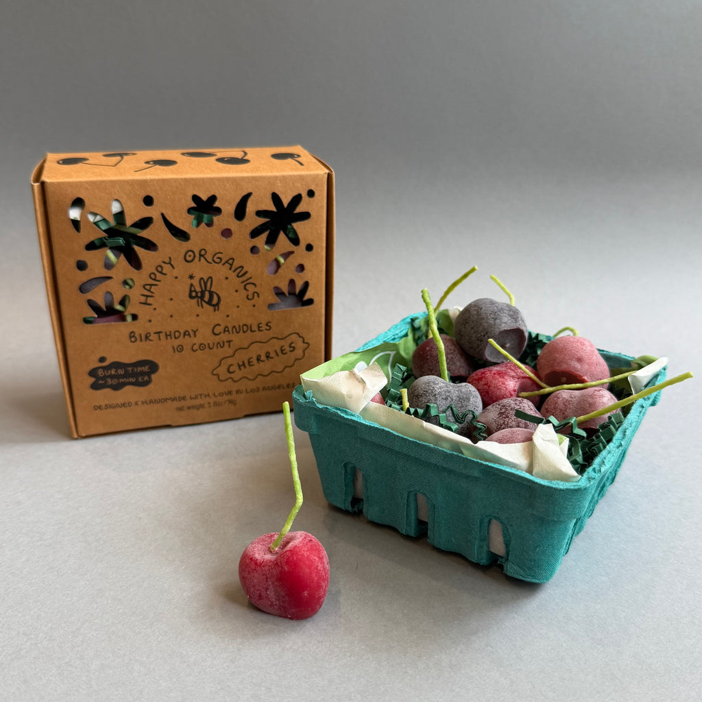 Beeswax Birthday Candles - Cherries