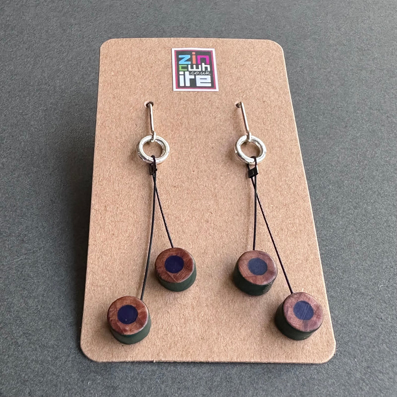 Cherry Pencil Earrings - Purple