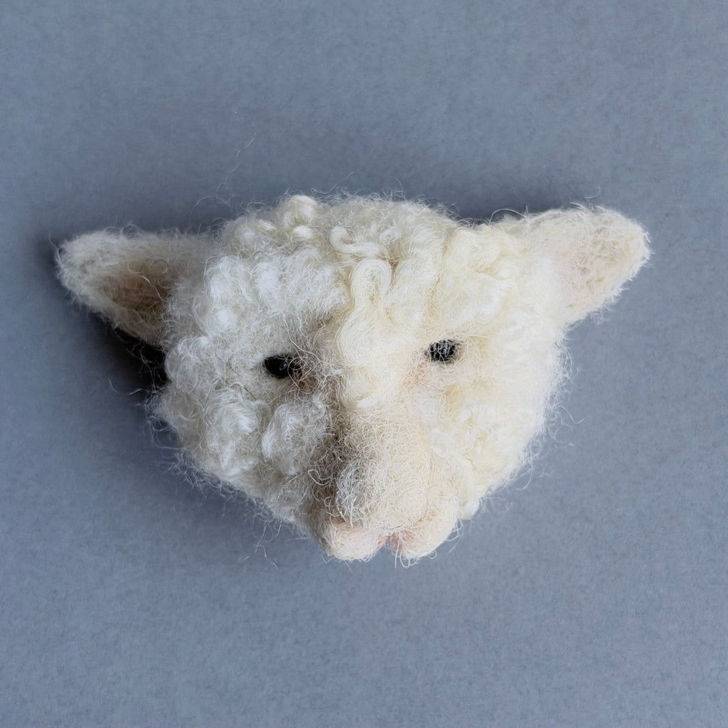 Needle Felted ‘Sheep’ Brooch