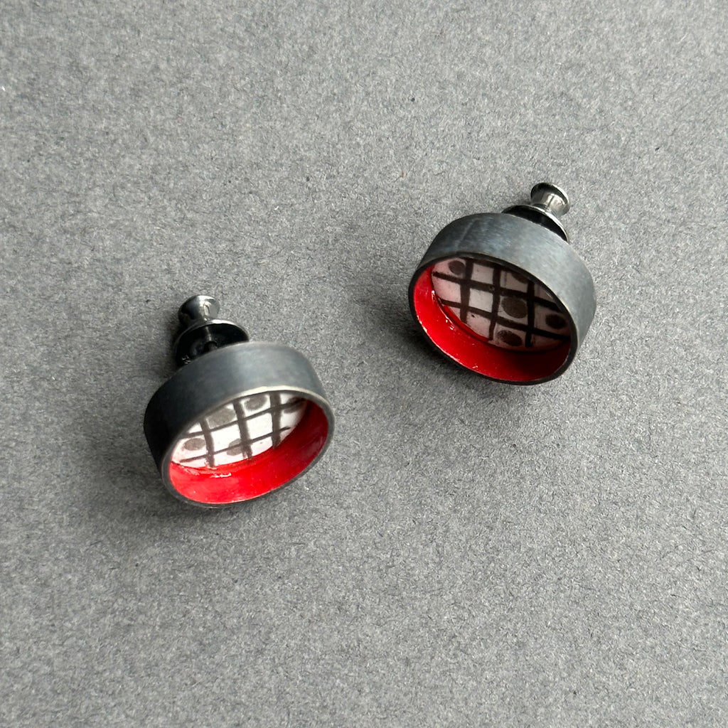 Earrings - Check & Spot Studs